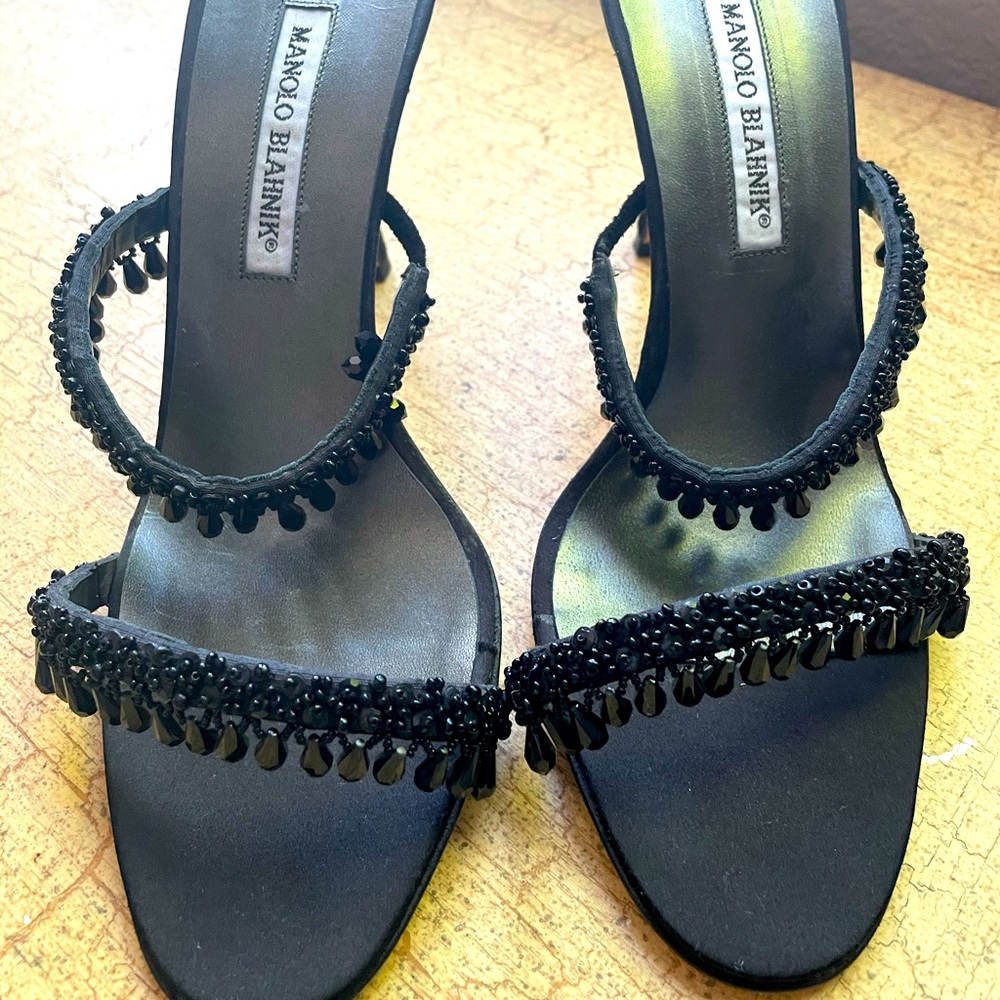 Manila Blahnik beaded heels